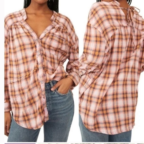 Free People One Of The Boys Plaid Tunic Shirt - Picture 1 of 13